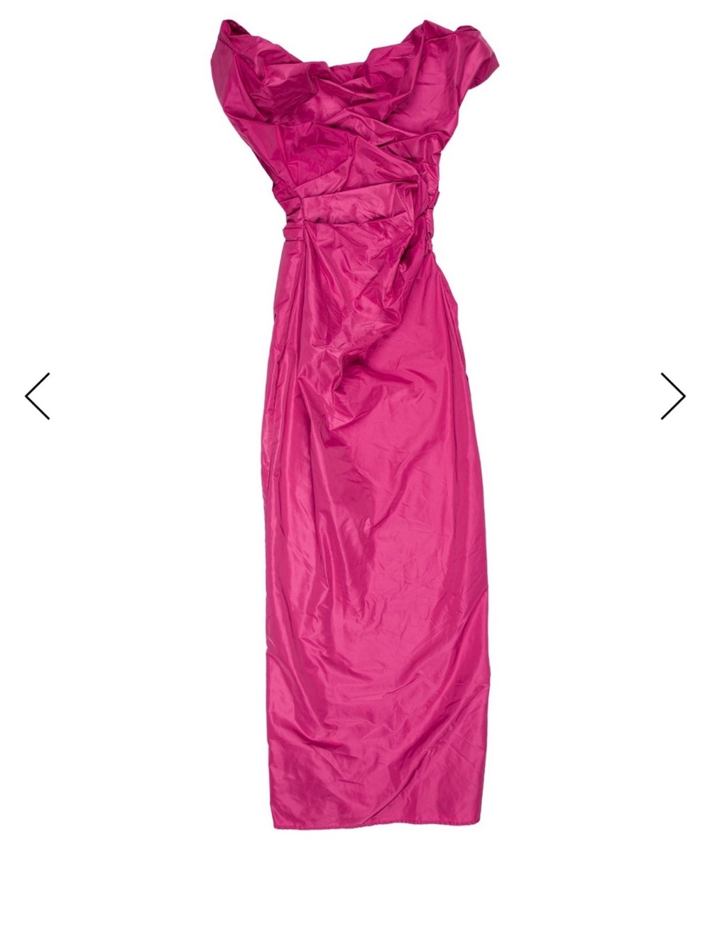 STAUD Hot Pink Strapless Ruching Gown